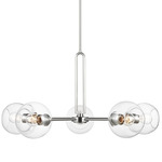 Codyn Chandelier - Brushed Nickel / Clear