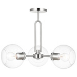 Codyn Convertible Ceiling Light - Brushed Nickel / Clear