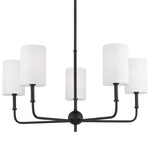 Foxdale Chandelier - Midnight Black / White Linen