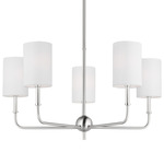 Foxdale Chandelier - Brushed Nickel / White Linen