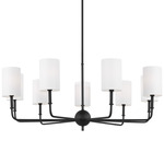 Foxdale Chandelier - Midnight Black / White Linen