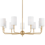 Foxdale Chandelier - Satin Brass / White Linen