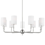 Foxdale Chandelier - Brushed Nickel / White Linen