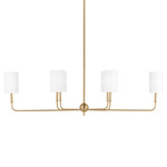 Foxdale Chandelier - Satin Brass / White Linen