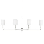 Foxdale Linear Chandelier - Brushed Nickel / White Linen