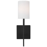 Foxdale Wall Light - Midnight Black / White Linen