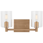 Fullton Bathroom Vanity Light - Satin Brass / Clear