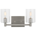 Fullton Bathroom Vanity Light - Brushed Nickel / Clear