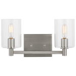 Fullton Bathroom Vanity Light - Brushed Nickel / Clear