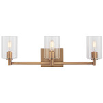 Fullton Bathroom Vanity Light - Satin Brass / Clear