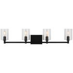 Fullton Bathroom Vanity Light - Midnight Black / Clear