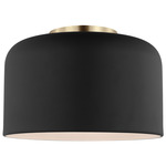 Malone Ceiling Light - Satin Brass / Midnight Black