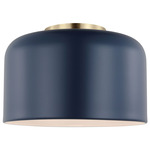 Malone Ceiling Light - Satin Brass / Navy