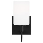 Oak Moore Wall Light - Midnight Black / Etched Glass