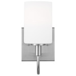 Oak Moore Wall Light - Brushed Nickel / Etched Glass