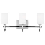 Oak Moore Bathroom Vanity Light - Chrome / Etched Glass