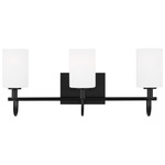 Oak Moore Bathroom Vanity Light - Midnight Black / Etched Glass