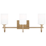 Oak Moore Bathroom Vanity Light - Satin Brass / Etched Glass