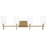 Oak Moore Bathroom Vanity Light - Satin Brass / Etched Glass