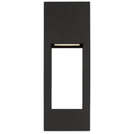 Testa Outdoor Wall Light - Black / Satin Etched