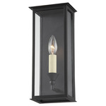 Chauncey Outdoor Wall Sconce - Textured Black / Clear