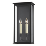 Chauncey Outdoor Wall Sconce - Textured Black / Clear