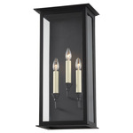 Chauncey Outdoor Wall Sconce - Textured Black / Clear