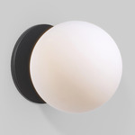 Glass 120 Wall Sconce - Sandtex Black / Matte Opal