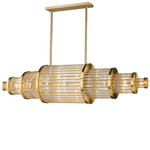 Waldorf Linear Chandelier - Brass / Crystal