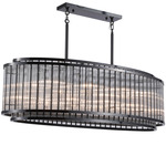 Waldorf Oval Chandelier - Polished Gunmetal / Crystal