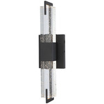 Glacier Rectangular Wall Sconce - Black / Clear Bubble