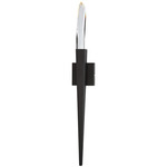 Aspen Torchiere Wall Sconce - Black / Crystal