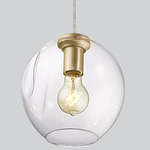 Fairfax Pendant - Brushed Brass / Clear