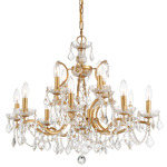 Filmore Chandelier - Antique Gold / Crystal