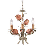Southport Chandelier - Sage-Rose / White