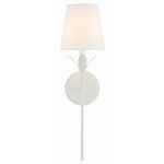 Broche Petal Wall Sconce - Matte White / White