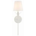 Broche Petal Wall Sconce - Matte White / White