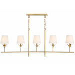 Broche Linear Chandelier - Antique Gold / White