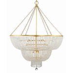 Rylee Tier Chandelier - Antique Gold / Clear