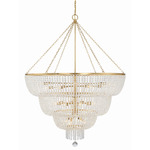 Rylee Tier Chandelier - Antique Gold / Clear