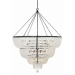 Rylee Tier Chandelier - Matte Black / Frosted
