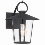 Andover Outdoor Wall Sconce - Matte Black / Clear