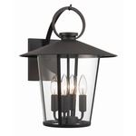 Andover Outdoor Wall Sconce - Matte Black / Clear