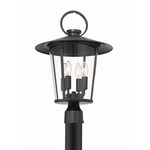 Andover Outdoor Post Light - Matte Black / Clear