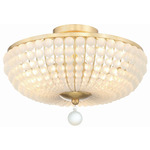 Bella Ceiling Light Fixture - Antique Gold / Frosted
