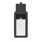 Byron Outdoor Wall Sconce - Matte Black / Clear