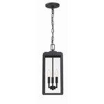 Byron Outdoor Pendant - Matte Black / Clear