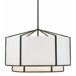 Carlyn Drum Chandelier - Black / White