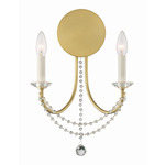 Delilah Wall Sconce - Aged Brass / Crystal