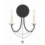 Delilah Wall Sconce - Matte Black / Crystal